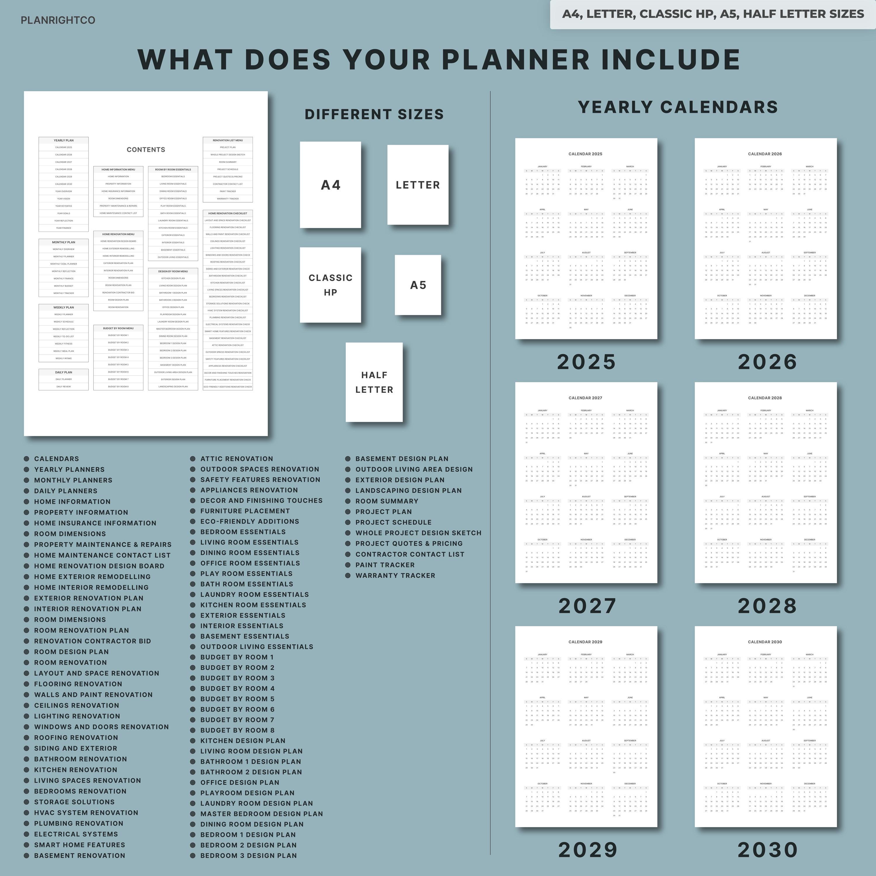 Home Renovation Planner Printable | Remodel Budget Checklist Project ...