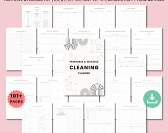 Printable Cleaning Planner Bundle, Daily Weekly Monthly Cleaning Schedule, Declutter Challenge, Deep Clean Checklists & Family Chore Chart