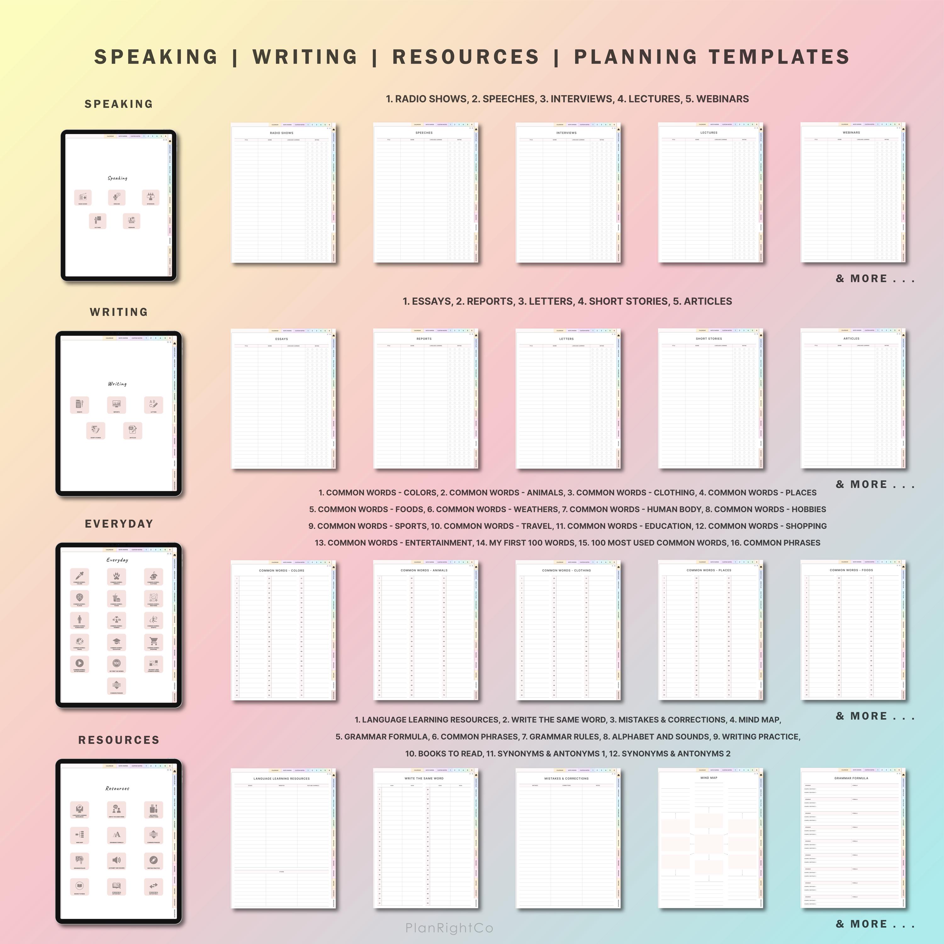 Ipad Language Learning Any Language Learning Planner Ipad, Digital Language Learning Planner ...