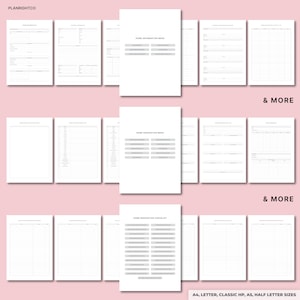 Puede incluir: Un conjunto de p&aacute;ginas de planificador imprimibles en blanco con textos como "Home Information Menu", "Home Renovation Menu" y "Home Renovation Checklist". Disponibles en tama&ntilde;os A4, Letter, Classic HP, A5 y Half Letter.