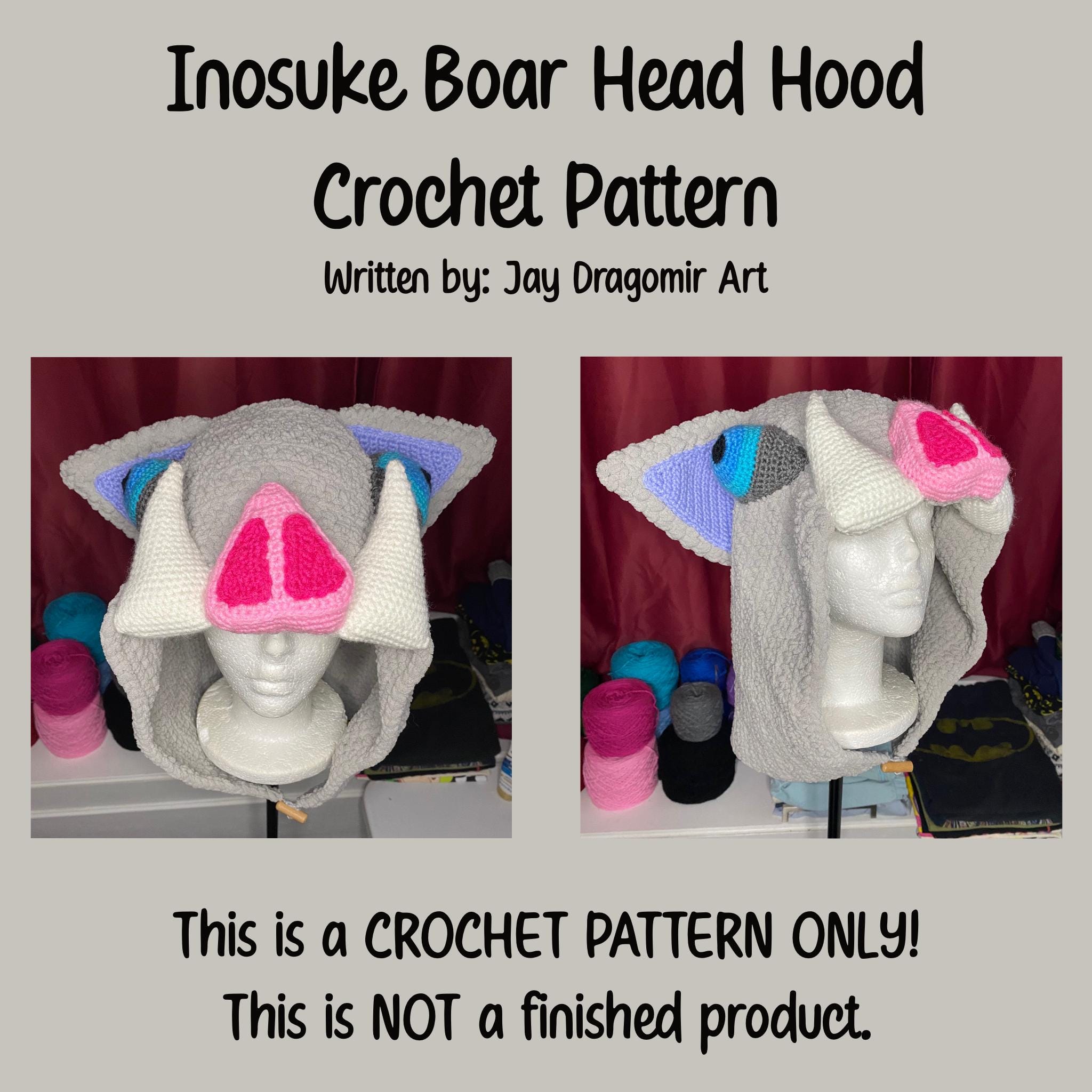 Inosuke Boar Head Hood Crochet Pattern - Etsy