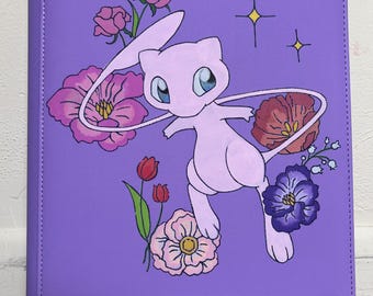Carpeta/Archivo VaultX de 9 bolsillos morado, pintado a mano y personalizado / “Flower Mew”