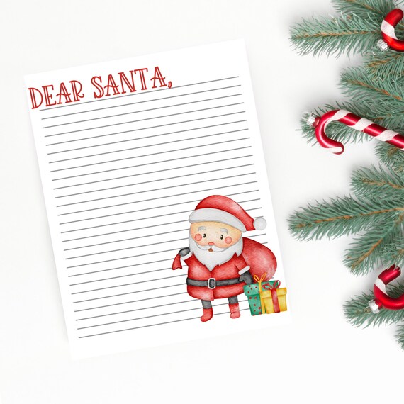 Printable Dear Santa Letter. Printable Letter to Santa. | Etsy