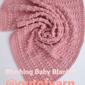 Blushing Baby Blanket Crochet Pattern, Newborn/ Baby Gift, Easy Blanket Crochet Pram Blanket Crochet