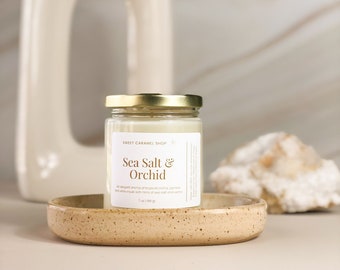 Sea Salt Orchid Handmade Soy Candle, Birthday Gift, Gift for her, Mother's Day Gift, Housewarming Gift, Thank you Gift, Wedding Favors.