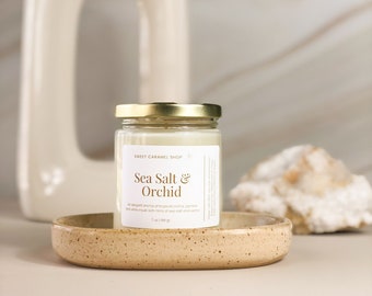 Sea Salt Orchid Handmade Soy Candle, Birthday Gift, Gift for her, Mother's Day Gift, Housewarming Gift, Thank you Gift, Wedding Favors.