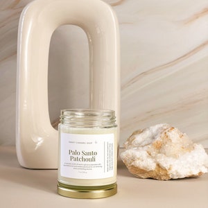 Palo Santo Patchouli Soy Candle, Gift for her, Birthday Gift, Housewarming Gift, Mother's Day Gift, Thank you Gift, Party Favors, Handmade