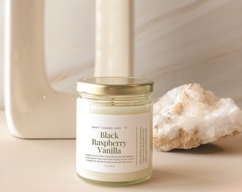 Black Raspberry Vanilla Handmade Soy Candle, Gift for her, Mother's Day Gift, Birthday Gift, Housewarming, Thank you Gift, Wedding Favors.