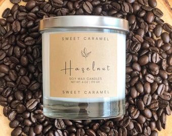 Coffee Scented Soy Candle: Handmade Vegan Candle Gift