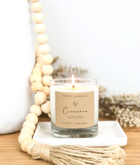 Cinnamon Candle, Soy Candle Handmade, Fall Candle, Warm and Cozy, Christmas Gift, Stocking Stuffer, Natural, Vegan