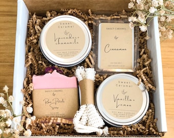Candle Gift Set, Candle Gift Box, Gift for her, Homemade candle, Soy candle, Homemade soap, Vegan, Natural products, Thank you gift box