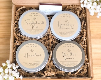 Candle Gift Set, Homemade Soy Candle, Candle Gift Box, Christmas Gift, 4oz candle,  Housewarming Gift, Birthday, Anniversary, Thank you Gift