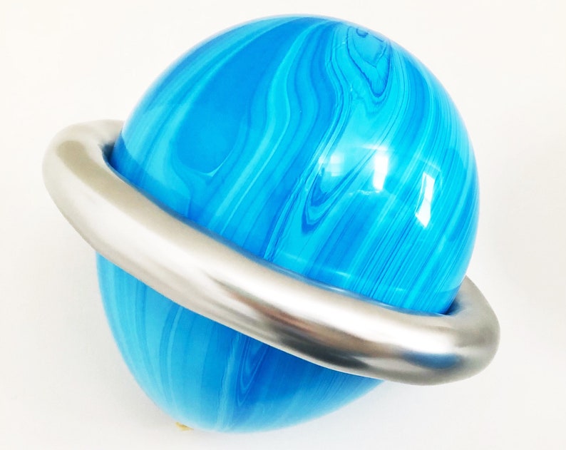 Blue Planet Balloons Galaxy Balloon with Silver Ring Balloon Space Party Astronaut Party Two the Moon Birthday Qualatex