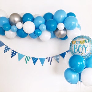 Shades of Blue Balloon Garland Kit, DIY Boy Baby Shower Balloon Arch, Blue Tassel Garland, Under the Sea Birthday Party, Qualatex Balloons