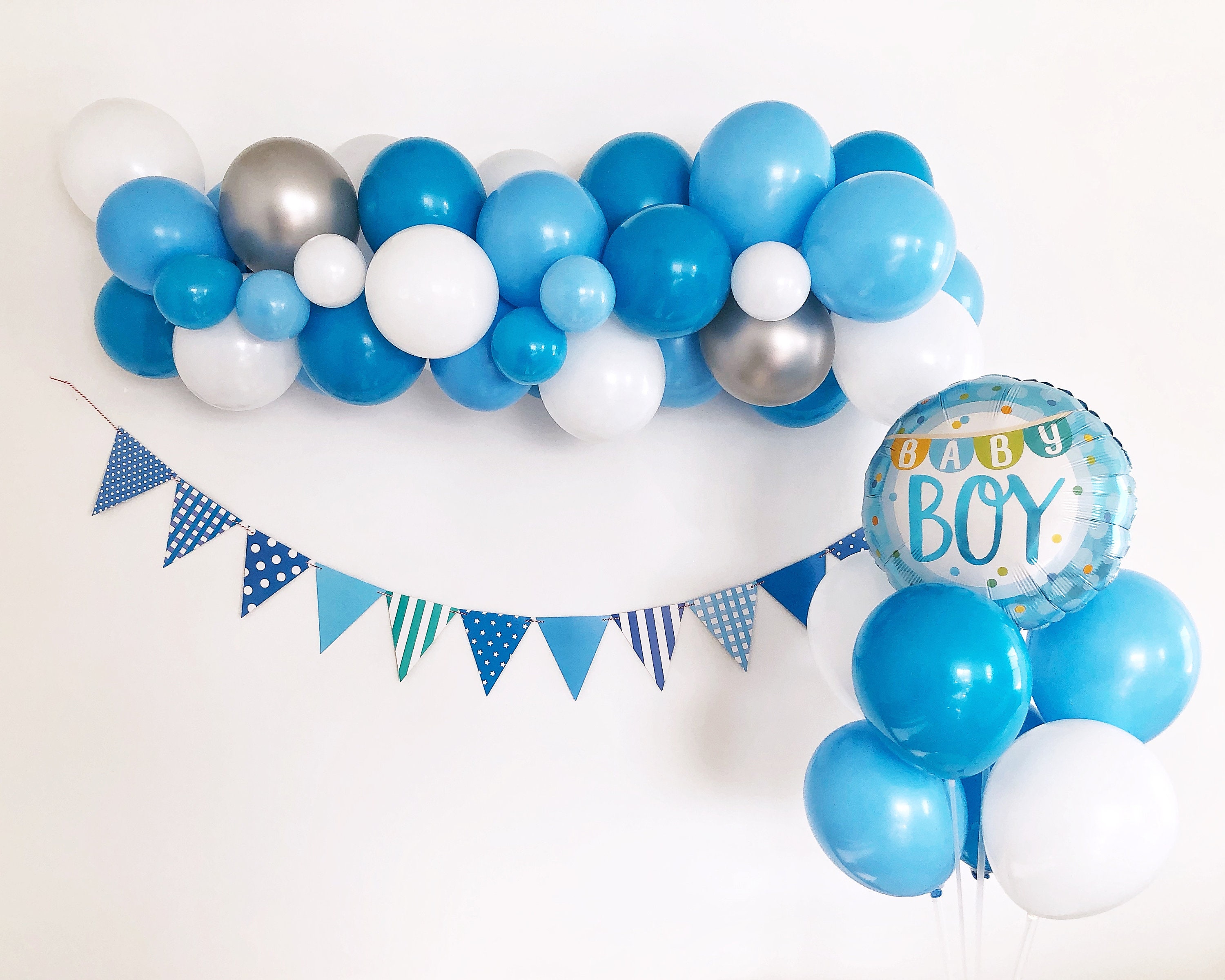 Shades of Blue Balloon Garland Kit DIY Boy Baby Shower Etsy