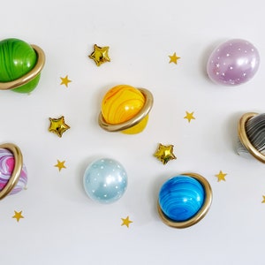Outer Space Theme Planet Balloons Set, Qualatex Galaxy Balloon with Gold Ring Balloon, Astronaut Theme Baby Shower, Two the Moon Birthday