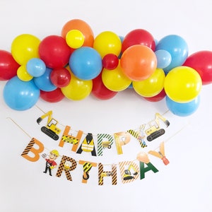 Construction Theme Party Balloon Garland Kit, Construction Birthday Party Decoration