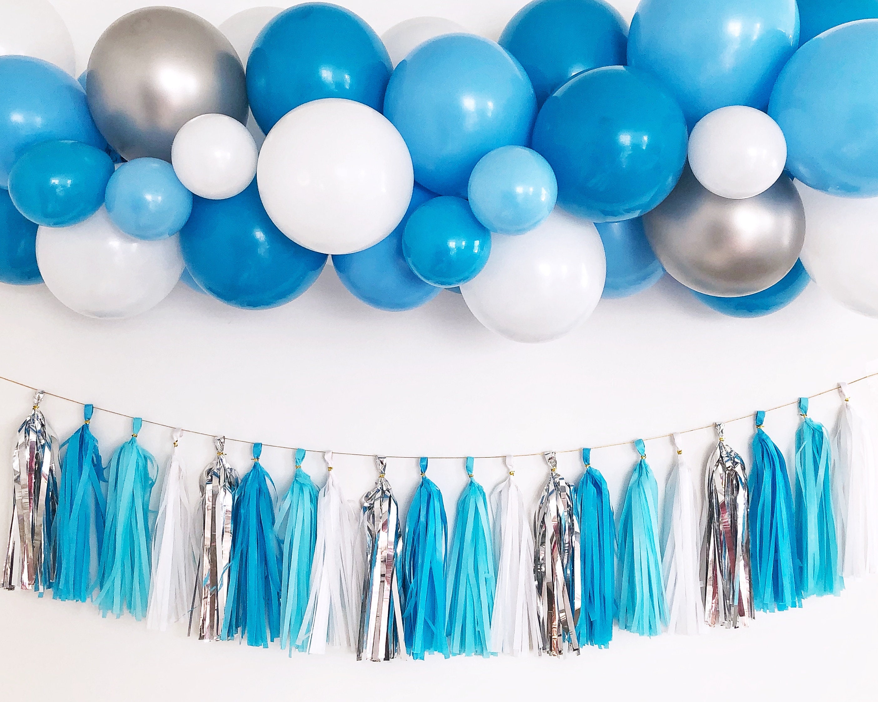 Shades of Blue Balloon Garland Kit DIY Boy Baby Shower Etsy