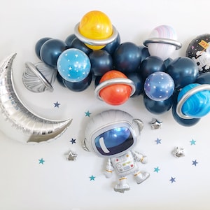 Outer Space Balloon Garland Arch Kit, Two the Moon Birthday Party Decoration, Astronaut Themed Baby Shower, Qualatex Planet Balloon Garland