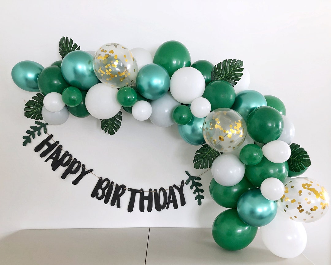Shades Of Green Balloon Garland Kit, St. Patrick's Day Party Balloon Decoration, Woodland Balloon Arch, Wild One Birthday, Baby Shower