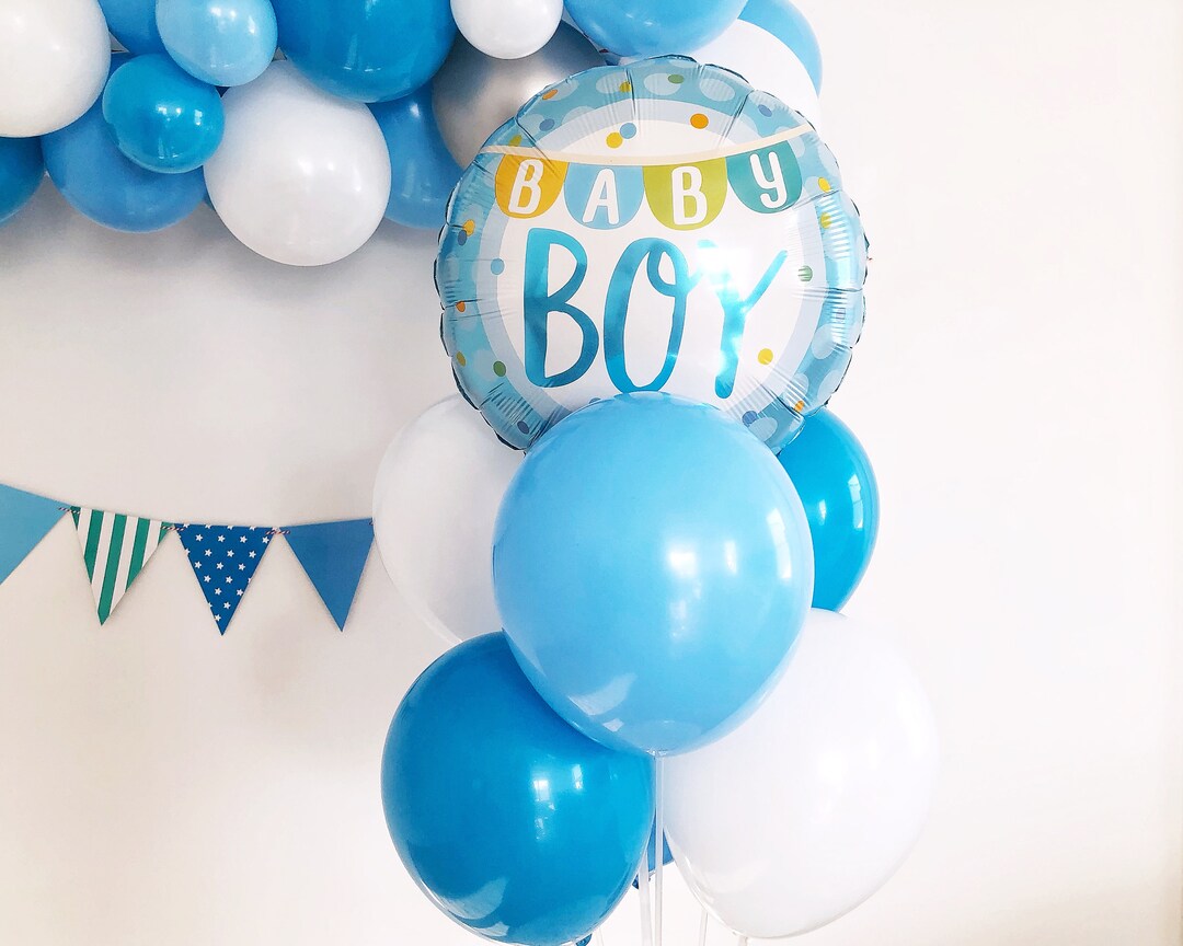Baby Boy Balloon Bouquet Set With Balloon Stand, It's a Boy Balloon