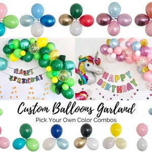 DIY Custom Balloon Garland Arch Kit with Confetti Balloons, 69 Different Color Combos, Qualatex Balloon Garland, 100% Biodegradable
