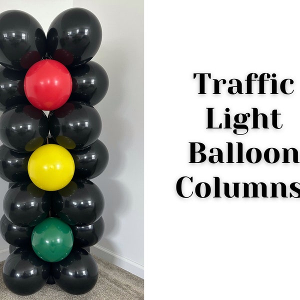 DIY Free Standing Traffic Light Balloon Column, Transportation/ Race Car/ Construction Theme Birthday Decor, Things that Go Party Balloon