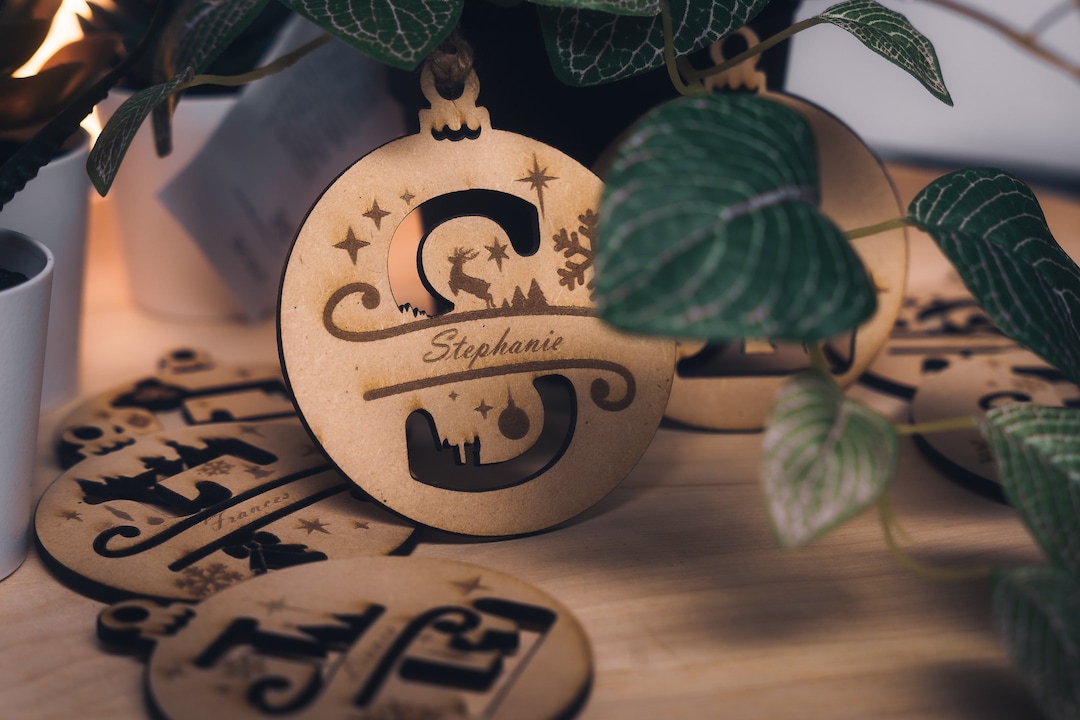Personalised Christmas Tree Bauble, Ornament Laser Cut and Engraved With Names Etsy Australia