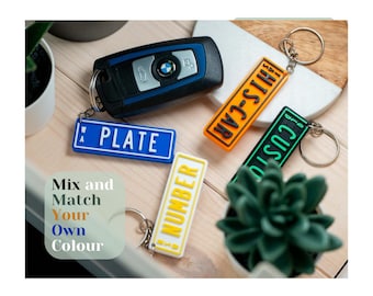 3D Custom License Plate Keychain - Personalised Car Keyring | Aussie Number Plate Gift