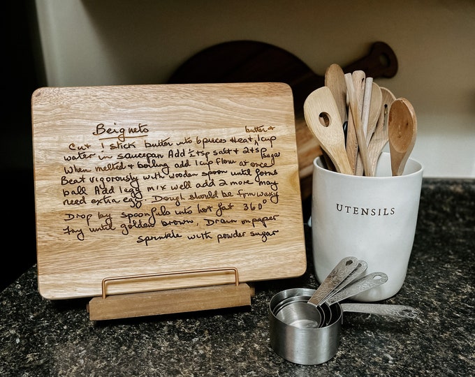 Handwritten Recipe Cutting Board- personalized laser engrave of your recipe, Grandma’s handwriting, Mother’s Day or Christmas gift for Mom