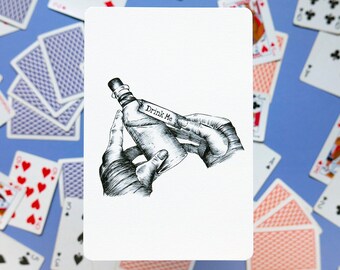 Alice in wonderland "Drink me" print | inkt illustration (10x15cm / 14,8 x 21 cm)