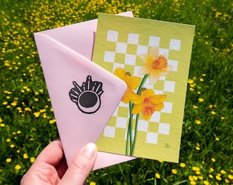 Daffodil Happy Spring Illustration (A6) | greeting card with envelope