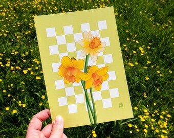 Daffodil Happy Spring Illustration (A5) | digital illustration