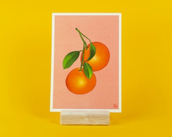 Tangerine colorful illustration (A6) | postcard with envelope