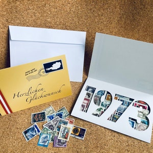 Glückwunschkarte Jahrgangsset Briefmarken 1973