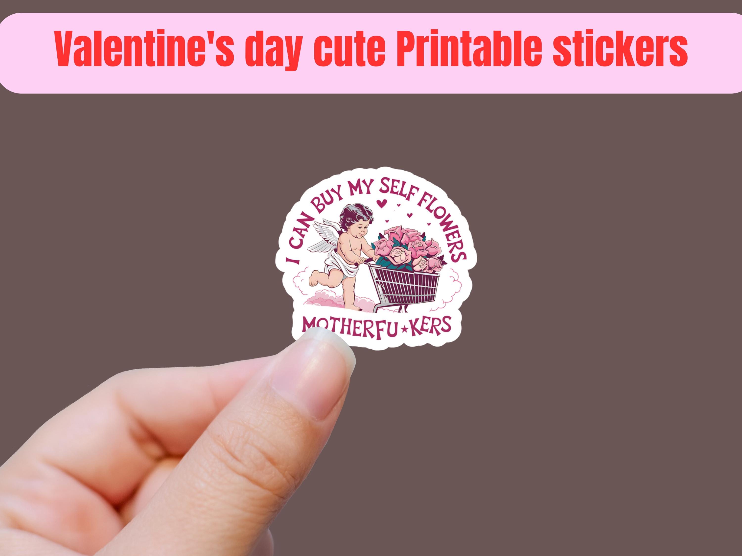 Valentine's Day Printable Sticker Set, Romantic Sticker Digital ...