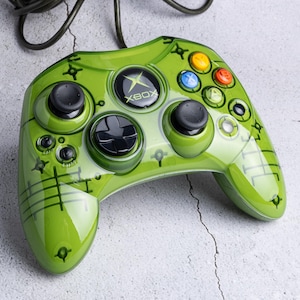 Xbox Custom Controller - OG / Classic XBox Controller - Glossy Skeleton Green