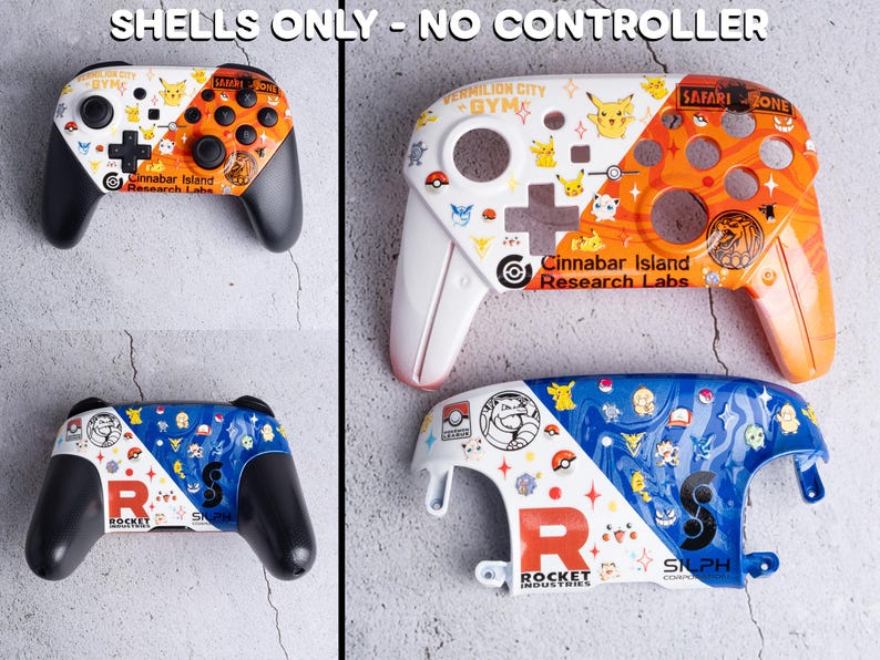 Aangepaste Switch Pro-controllerbehuizingen - geverfde ProCon-vervangende behuizing - verschillende ontwerpen PokéSponsors