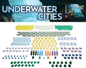 Underwater cities - full set of 3d printed resources and tokens