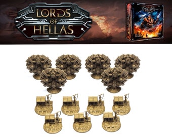 Lords of Hellas Board Game 3D Ports and Portals Miniature Set Printed Component Upgrade Kit