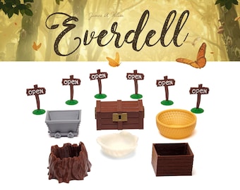 Everdell - holders for resources, core box + pearlbrook expansion