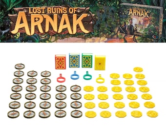 Lost Ruins of Arnak - 3d coins, compasses and research tokens