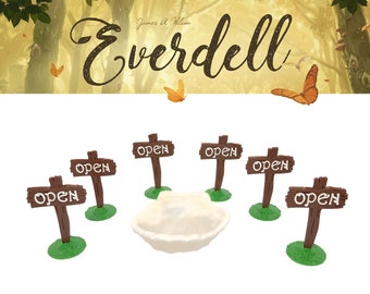 Everdell Pearlbook: open signs & shell holder