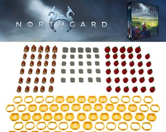 Northgard: Uncharted Lands - full set of 3d printed resources, alternative tokens