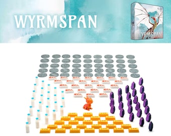 Wyrmspan set of resources and coins set - 146 elements