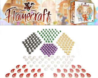 Flamecraft Board Game 3D Printed Component Upgrade Kit 216PCS