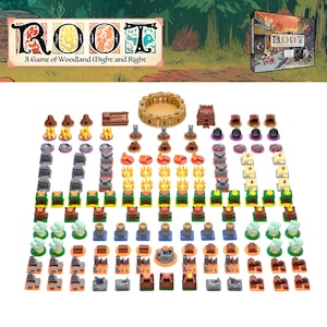ROOT Board Game 3D Upgrade Kit – Compatible with All Expansions  139 Deluxe Tokens Base Game + Riverfolk + Underworld + Marauder + Hirelings