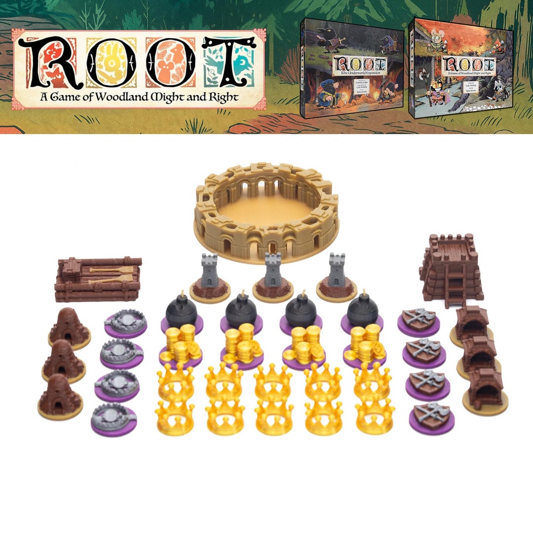 ROOT Board Game 3D Upgrade Kit – 38 Deluxe Tokens for Underworld ...