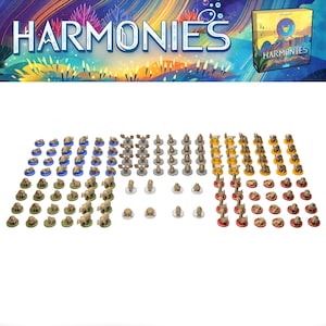 Harmonies brädspel 3D-djurmarker | Premiumuppgraderingsset | 128 miniatyrer inkl. andedjur | Kompatibelt tillbehör
