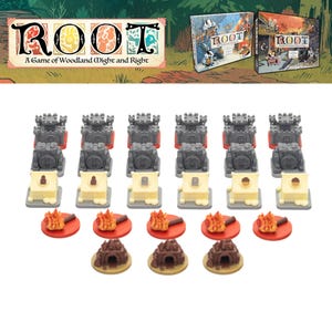 ROOT Board Game 3D Upgrade Kit – Deluxe Tokens for Marauder + Hirelings expansion